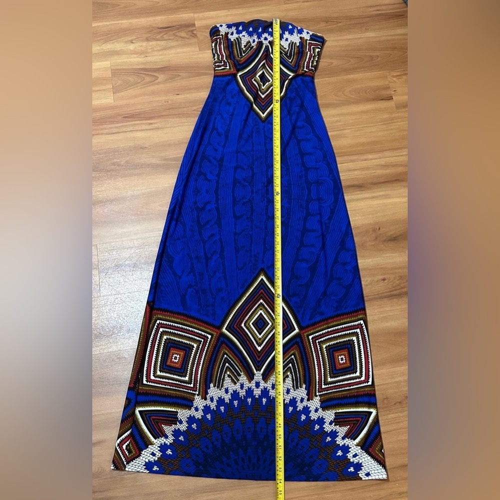 Papillon Vibrant Blue‎ Geometric Maxi Dress